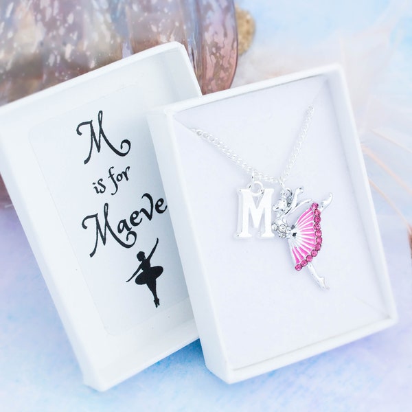 Ballerina Necklace, Personalised Gift, Children's Jewellery, Ballet Gifts, Little Girl's Dance Necklace, Dance Recital Gifts, Dancer Gifts