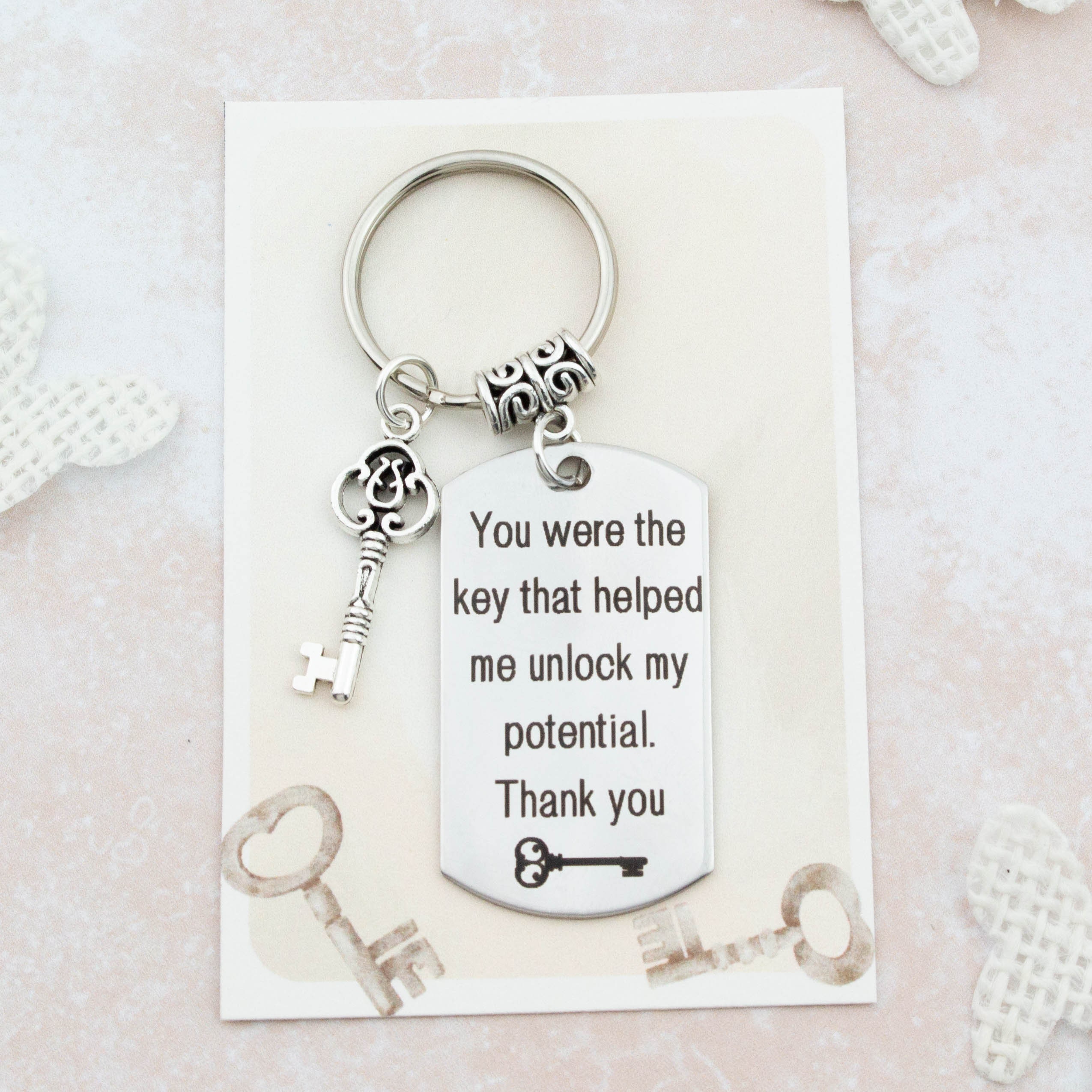Ouligay Appreciation Keychain - Thank You Gift For Teacher, Nurse, Colleague, Volunteer, Silver - View #11