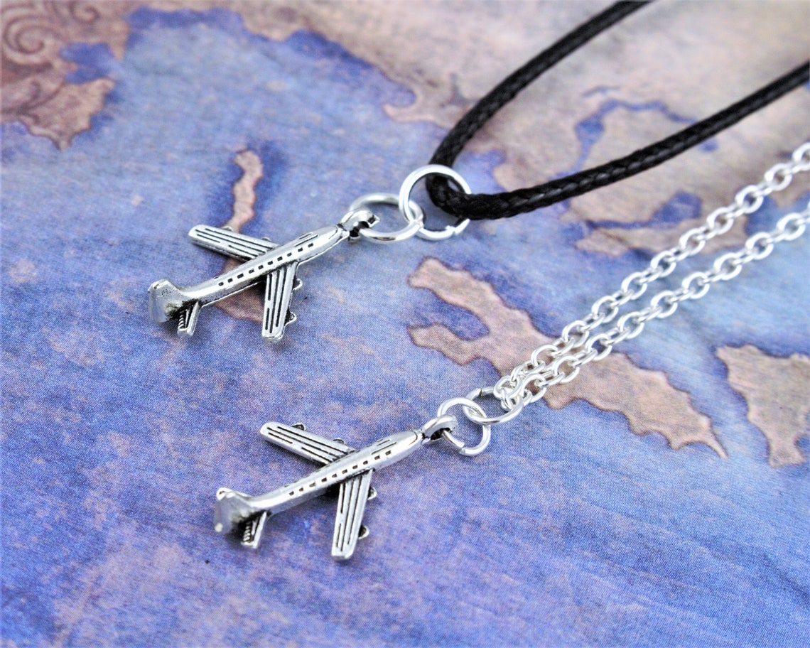 Plane Necklace Airplane Jewellery Aeroplane Necklace Etsy