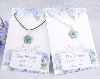 Blue Flower Necklace, Forget Me Not Gifts, Dainty Flower Necklace, Blue Wedding Jewellery, Something Blue