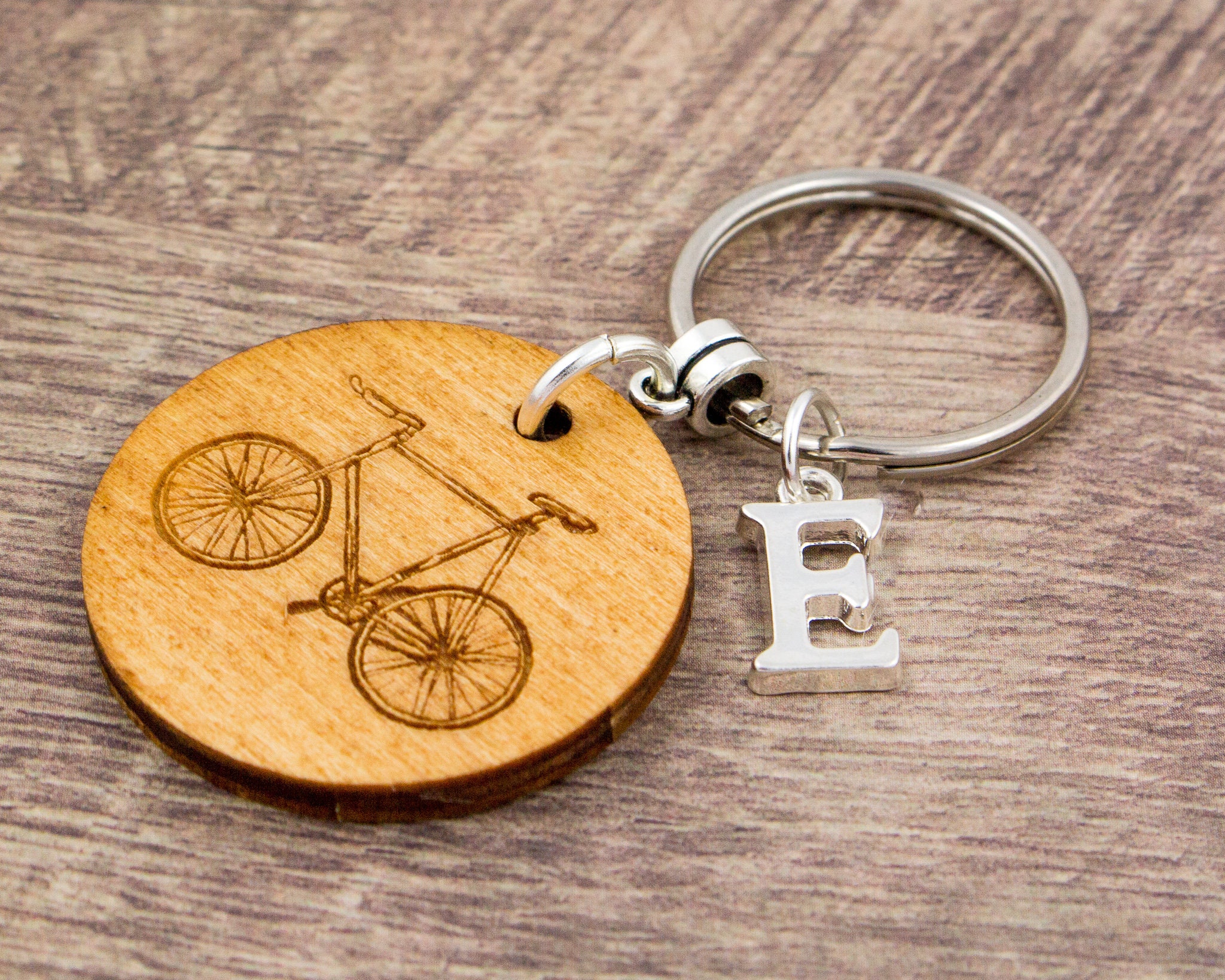 Bicycle Keychain Bike Keyring Wooden Keychain Personalised Etsy UK