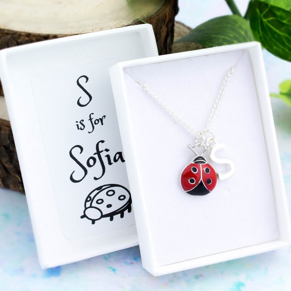 Ladybird Necklace, Personalised Gift, Children's Jewellery, Ladybug Necklace, Cute Kids Charm Jewelry, Gifts For Little Girls, Bug Gifts