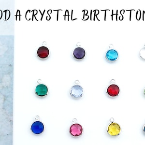 Add A Crystal Birthstone, Purchase Add On, Necklace Add On, Bracelet Add On, Keyring Add On, Personalised Gift, Birthstone Gift, Crystals image 1