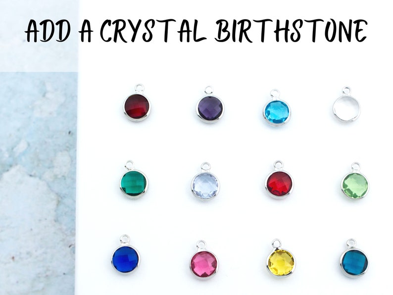 Add A Crystal Birthstone, Purchase Add On, Necklace Add On, Bracelet Add On, Keyring Add On, Personalised Gift, Birthstone Gift, Crystals image 1