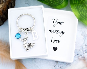 Duck Keyring, Personalised Gift, Bird Keychain, Wildlife Lover, Nature Bag Charm, Grandma Gifts, Pet Duck Owner Gift, Feed The Ducks, Cute