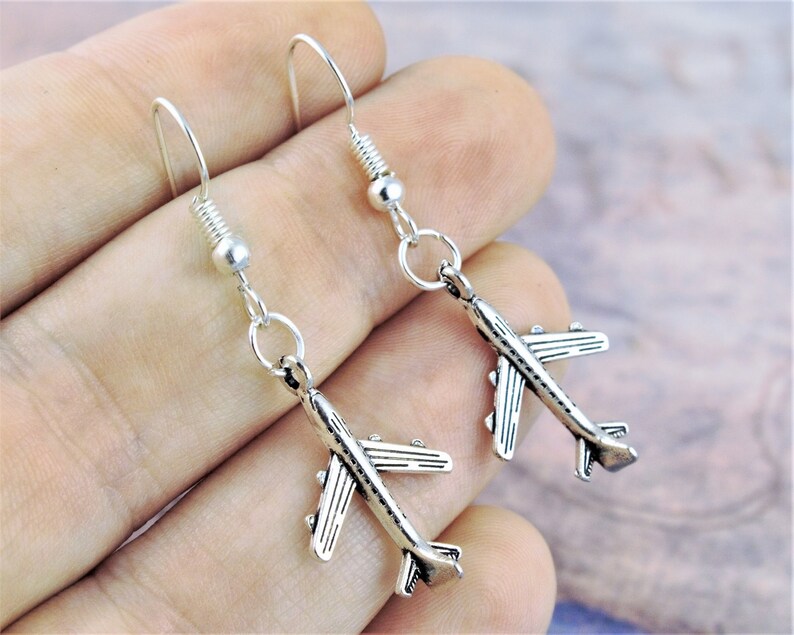 Airplane Earrings Plane Jewellery Little Earrings Travel Etsy