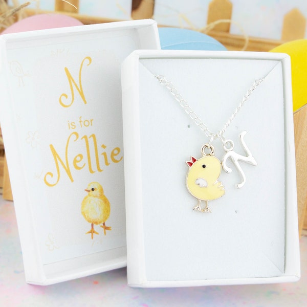 Easter Jewellery, Yellow Chick Necklace, Baby Chicken Pendant, Children's Easter Gifts, Future Farmer Kids Gifts, Cute Animal Charm Necklace