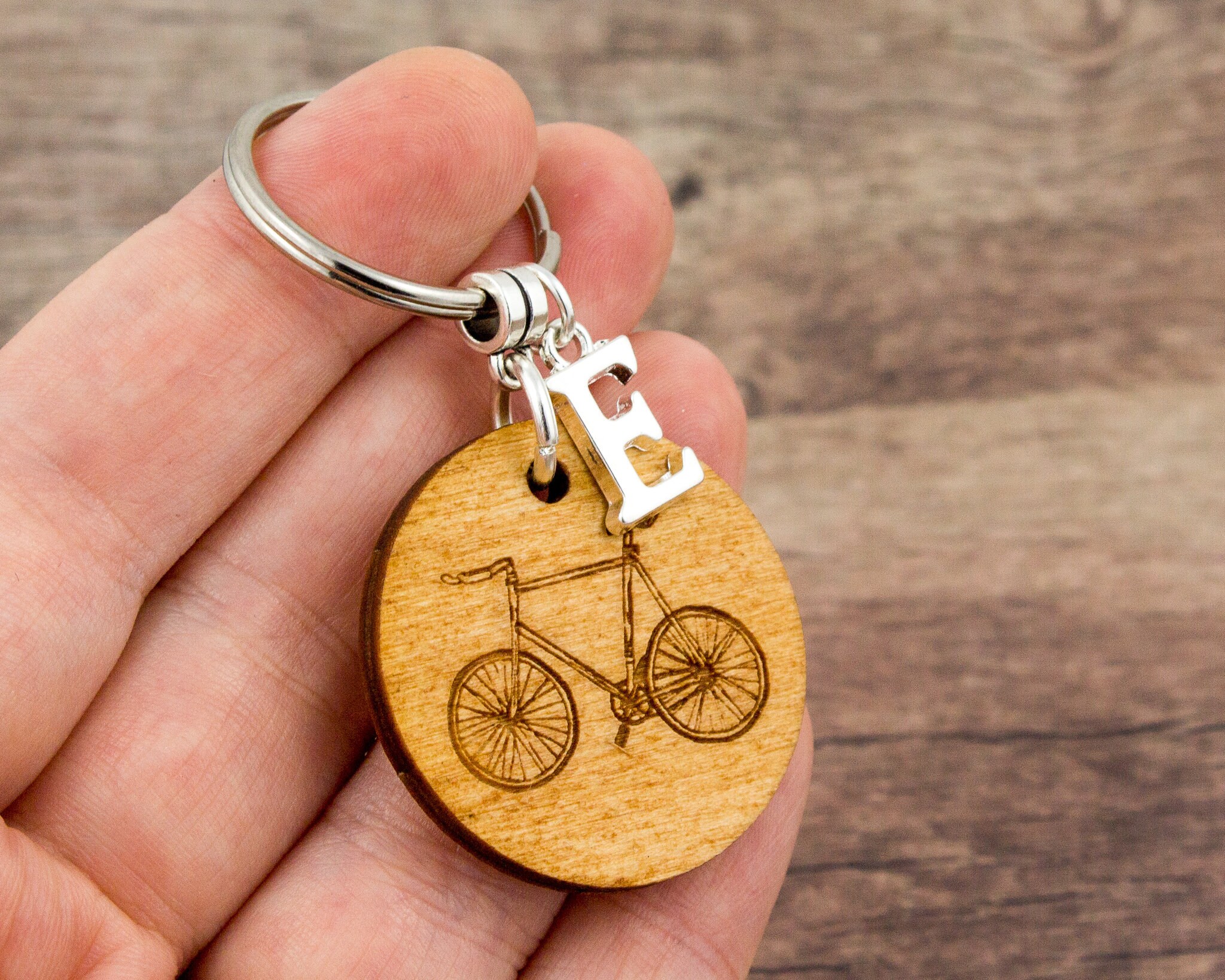 Bicycle Keychain Bike Keyring Wooden Keychain Personalised Etsy UK