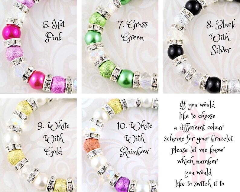 Pink Flower Bracelet Flower Girl Gifts Sparkly Stretch Etsy