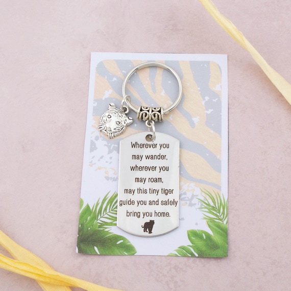 Tiger Keyring, Safe Travels Keychain, Tiger Bag Charm, Big Cat Lover, Trip To India, Enjoy The Adventure, Animal Spirit Guide, Travel Gift