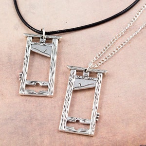 Guillotine Necklace, Gothic Necklace, Historical Jewellery, History Lover Gift, History Teacher, Medieval Jewelry, Goth Jewellery, Beheading image 3