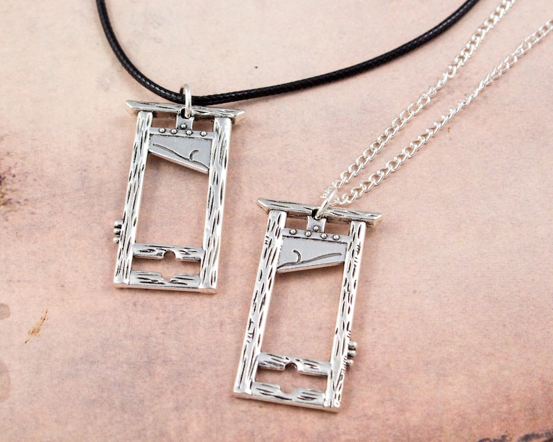 Guillotine Necklace, Gothic Necklace, Historical Jewellery, History Lover Gift, History Teacher, Medieval Jewelry, Goth Jewellery, Beheading image 3