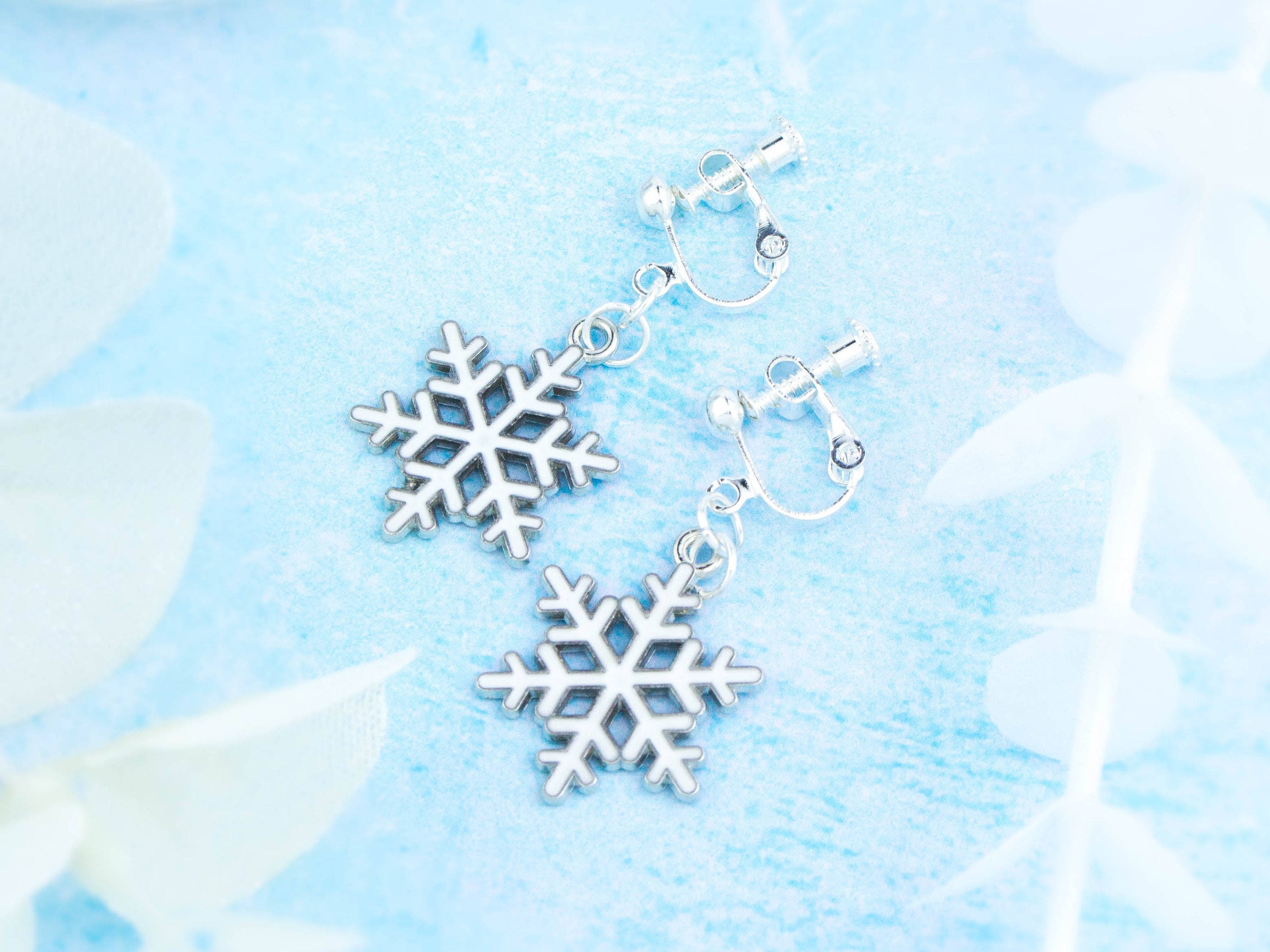 Clip on deals snowflake earrings