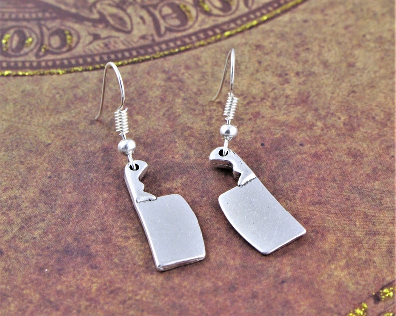 Meat Cleaver Earrings Butcher's Knife Jewelry Gothic Etsy