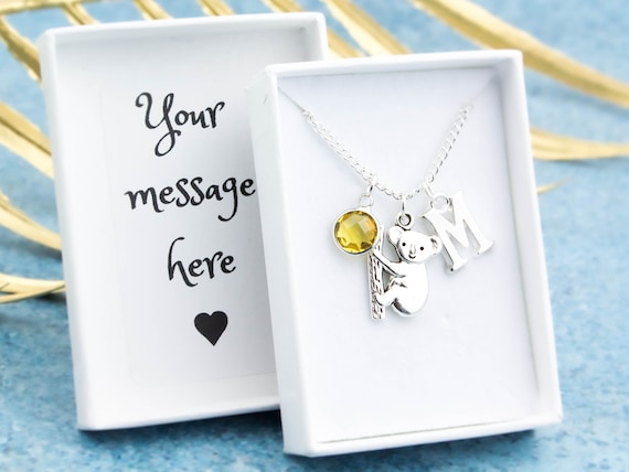 Koala Necklace Personalised Gift Koala Jewelry Koala Gifts