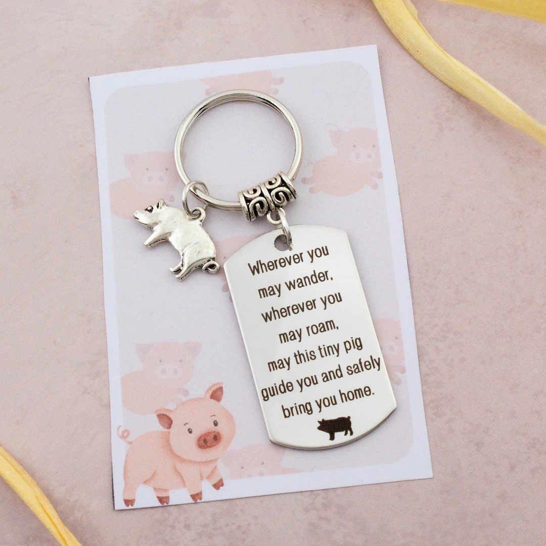 Pig Keyring, Good Luck Travel Keychain, Farmer Gifts, Cute Bag Charm ...