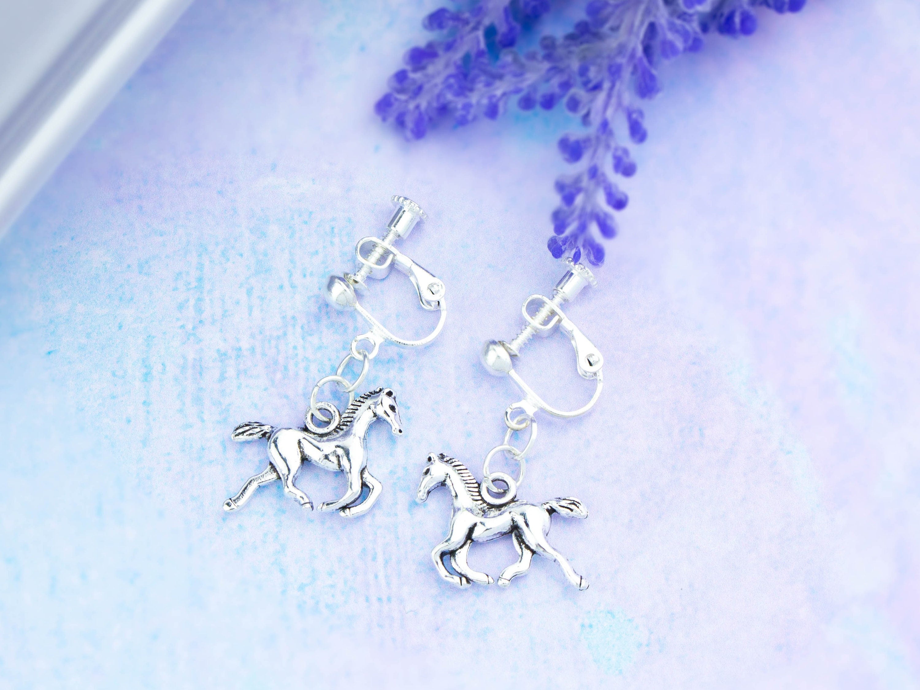 Horse Clip on Earrings Also Available for Pierced Ears Little Girls Earrings Horse Jewellery Silver Horse Charms Kids Dangle Earrings Etsy Australia