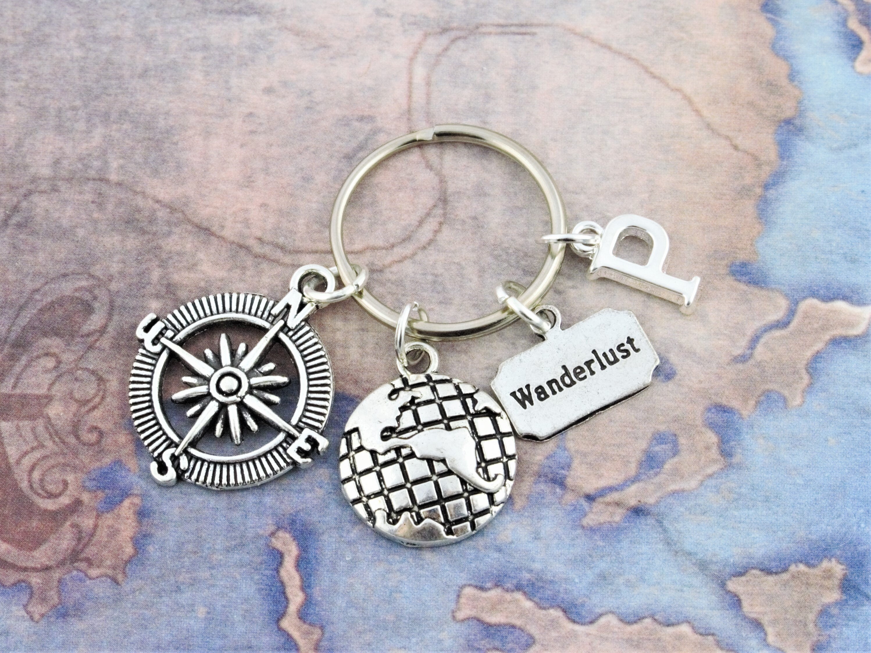 Travel Keychain Personalised Keyring Bag Charm Travel Etsy