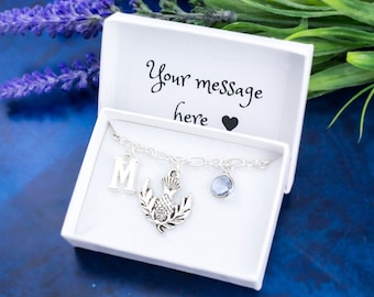 Thistle Bracelet, Personalised Gift, Scottish Jewellery, Celtic Bracelet, Scottish Thistle, Gaelic Gifts, Scotland Gift, Gift For Grandma
