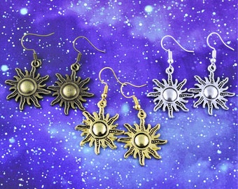 Sun Earrings, Sunshine Earrings, Space Jewellery, Outer Space Jewelry, Geeky Jewellery, Cute Earrings, Galaxy Earrings, Sun God Jewelry