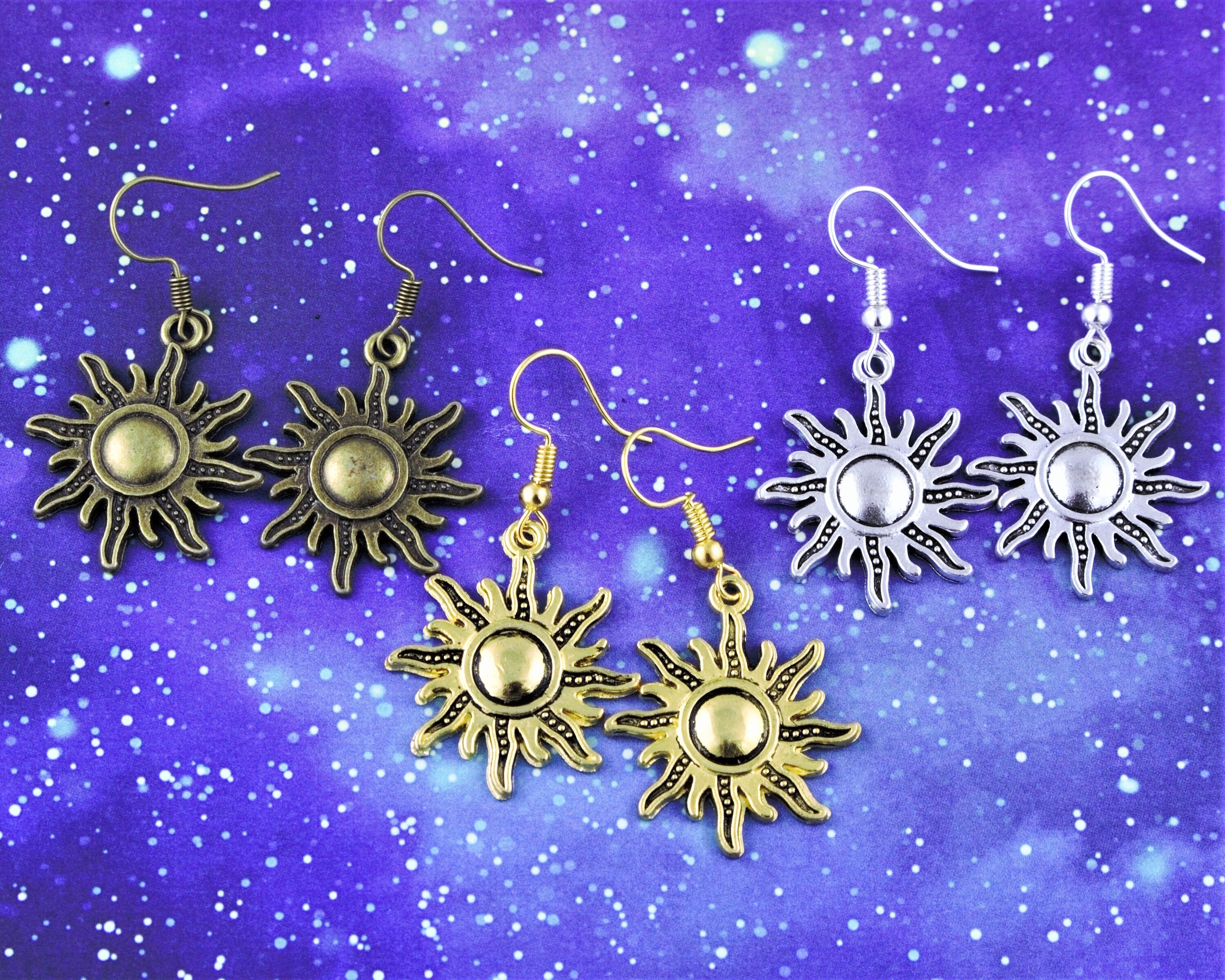 Sun Earrings Sunshine Earrings Space Jewellery Outer Space Etsy UK