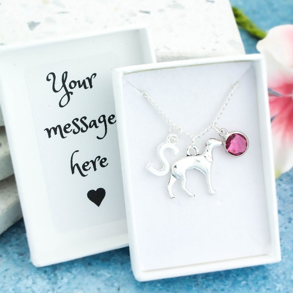 Greyhound Necklace, Personalised Gift, Whippet Jewellery, Dog Breed Charm, Rescue Dog Owner Gift, Thank You Dog Walker, Greyhound Pendant