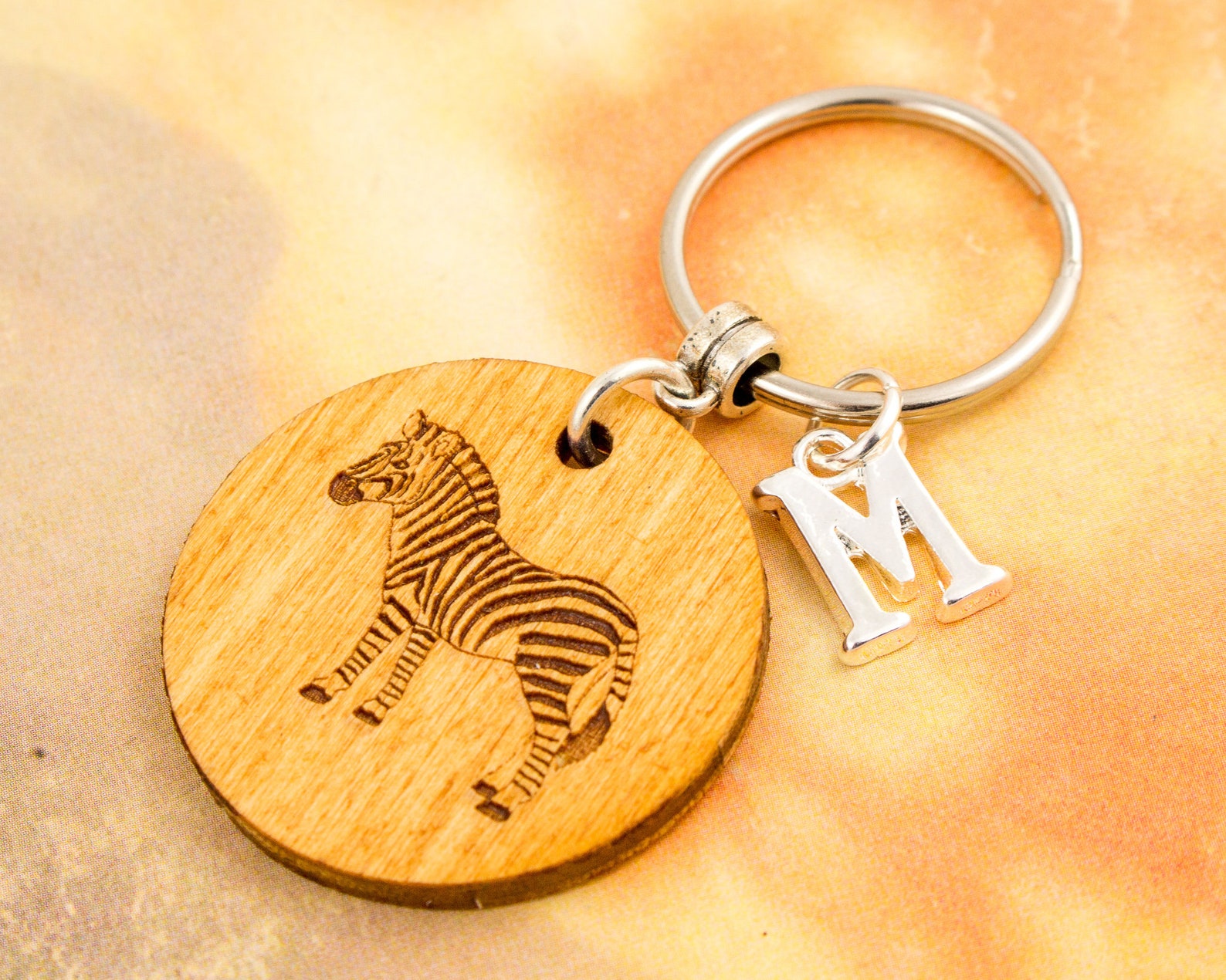 Zebra Keyring Zebra Gifts Wooden Keychain Personalised Etsy UK