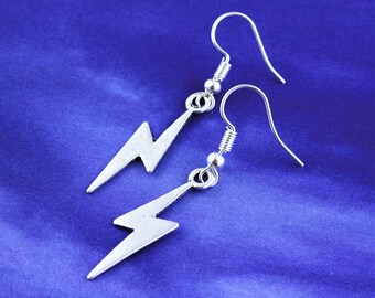 Lightning Bolt Earrings, Fandom Jewellery, Thunderbolt Earrings, Greek Gods Jewellery, Zeus Earrings, Greece Mythology Jewellery, Lightening