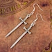 Sword Earrings, Gothic Earrings, Sword Jewellery, Goth Earrings, Dark Academia Earrings, Witchy Jewellery, Large Oversized Statement Sword 