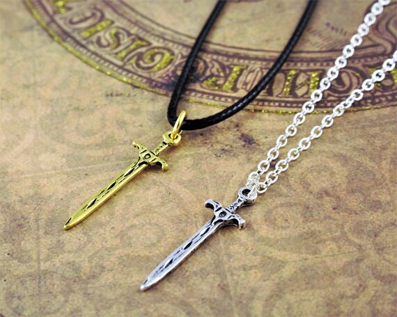 Silver Gothic Cross Necklace Fantasy Jewelry