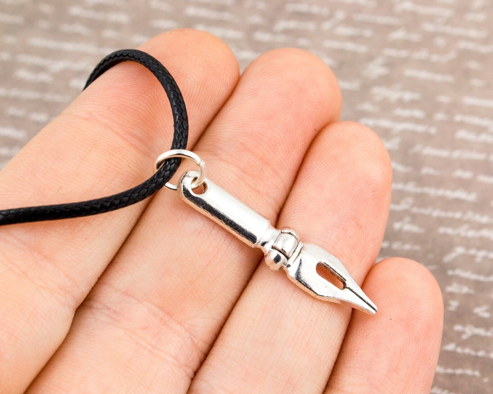 Fountain Pen Necklace Silver Chain or Cord Ink Pen Etsy UK