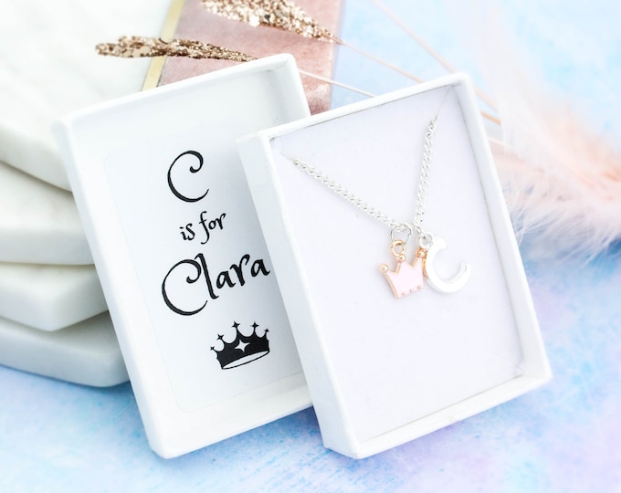 Crown Necklace, Personalised Gift, Children's Jewellery, Necklaces For Kids, Princess Necklace, Fairy Tale Gifts, Little Princess Charms