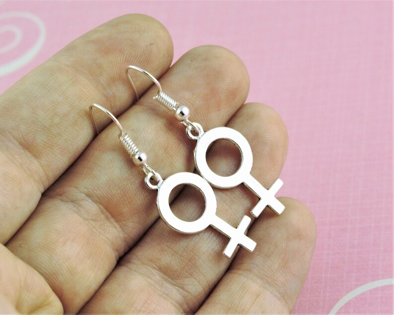 Feminist Earrings Female Symbol Earrings Venus Symbol Etsy