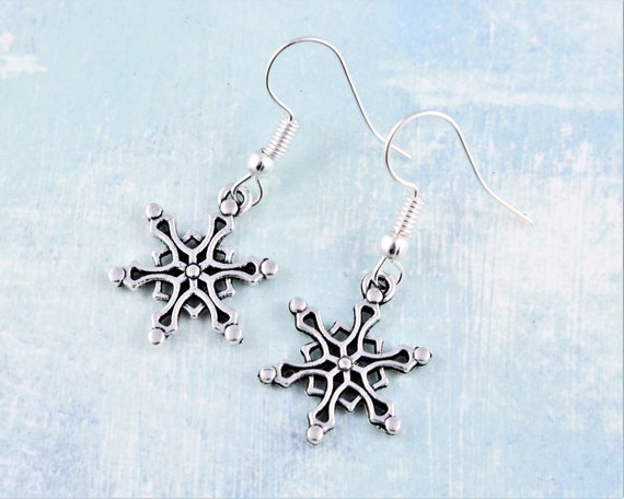 Etsy snowflake best sale earrings