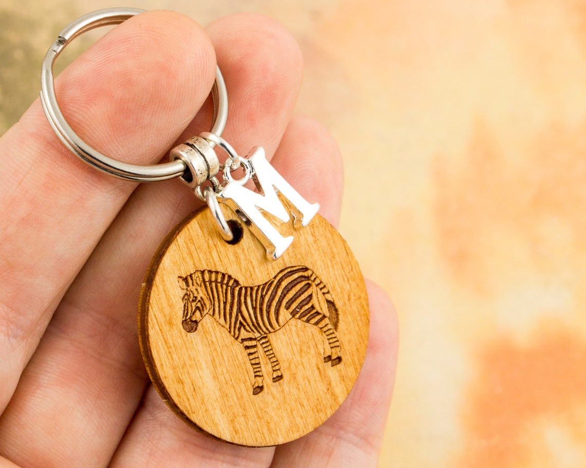 Zebra Keyring Zebra Gifts Wooden Keychain Personalised Etsy UK