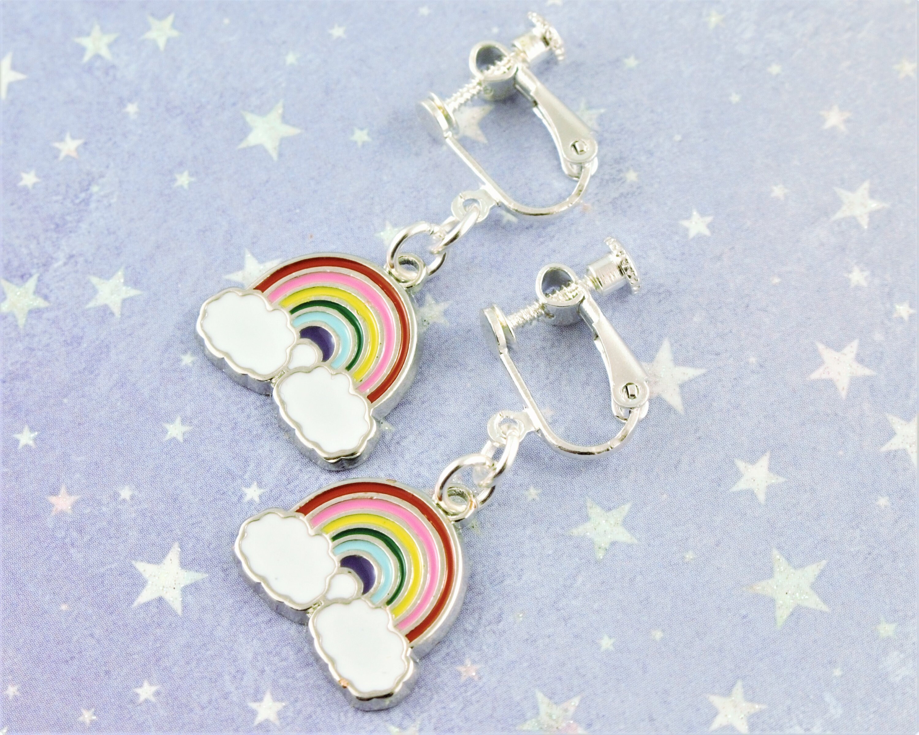 Rainbow Clip On Earrings Kid's Clip Ons Children's | Etsy