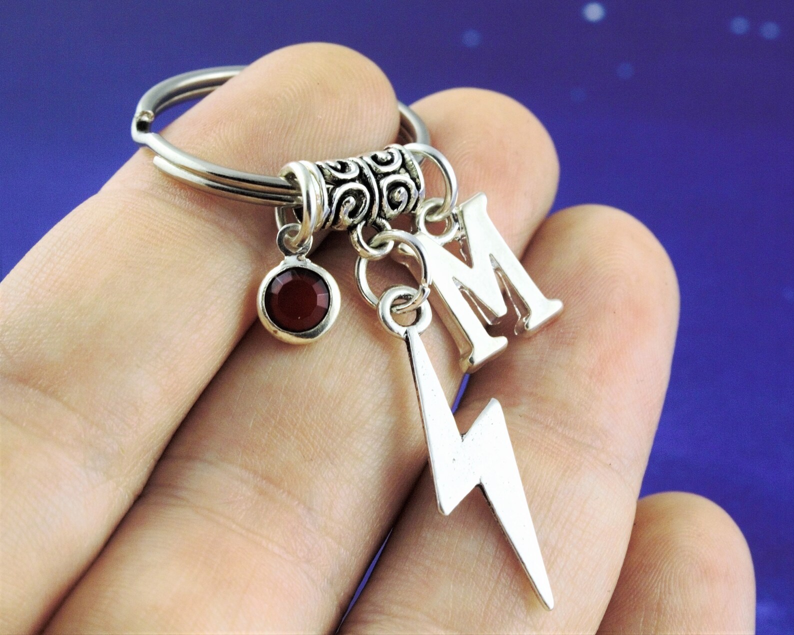 Lightning Bolt Keyring Personalised Gift Thunderbolt Etsy