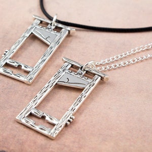 Guillotine Necklace, Gothic Necklace, Historical Jewellery, History Lover Gift, History Teacher, Medieval Jewelry, Goth Jewellery, Beheading image 4