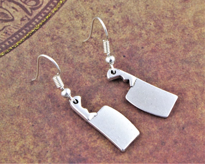 Meat Cleaver Earrings Butcher's Knife Jewelry Gothic Etsy