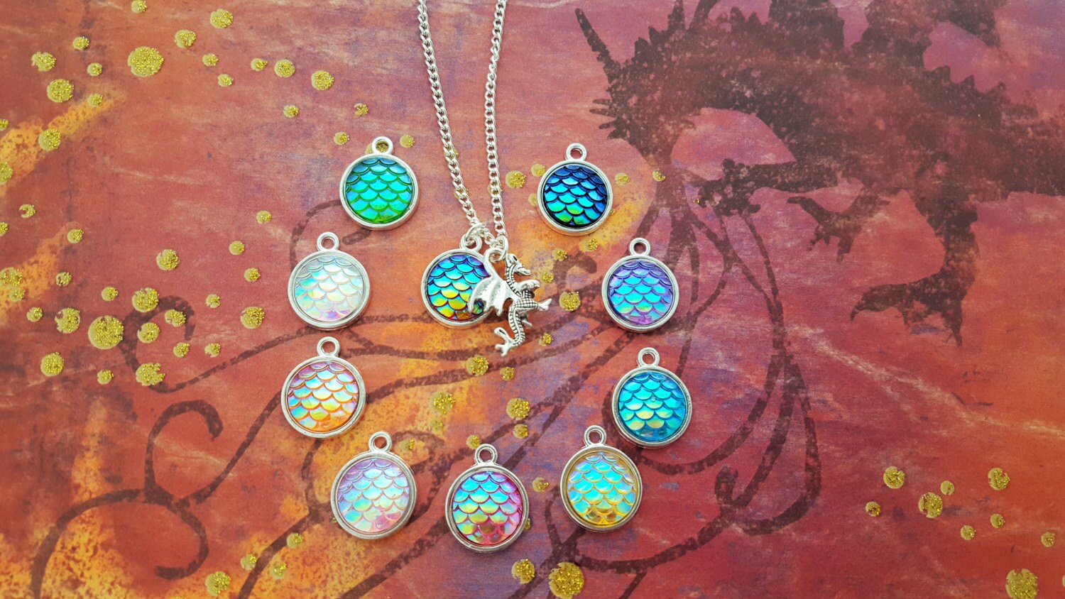 Dragon Scales Necklace Fantasy Jewellery Mythical Pendant Etsy