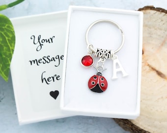 Ladybird Charm Keyring, Personalised Gift, Ladybug Keychain, Insect Lover Gifts, Children's Accessories, Cute Bag Charms, Luck and Fortune