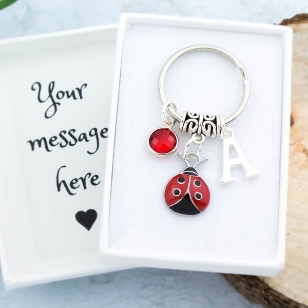 Ladybird Charm Keyring, Personalised Gift, Ladybug Keychain, Insect Lover Gifts, Children's Accessories, Cute Bag Charms, Luck and Fortune