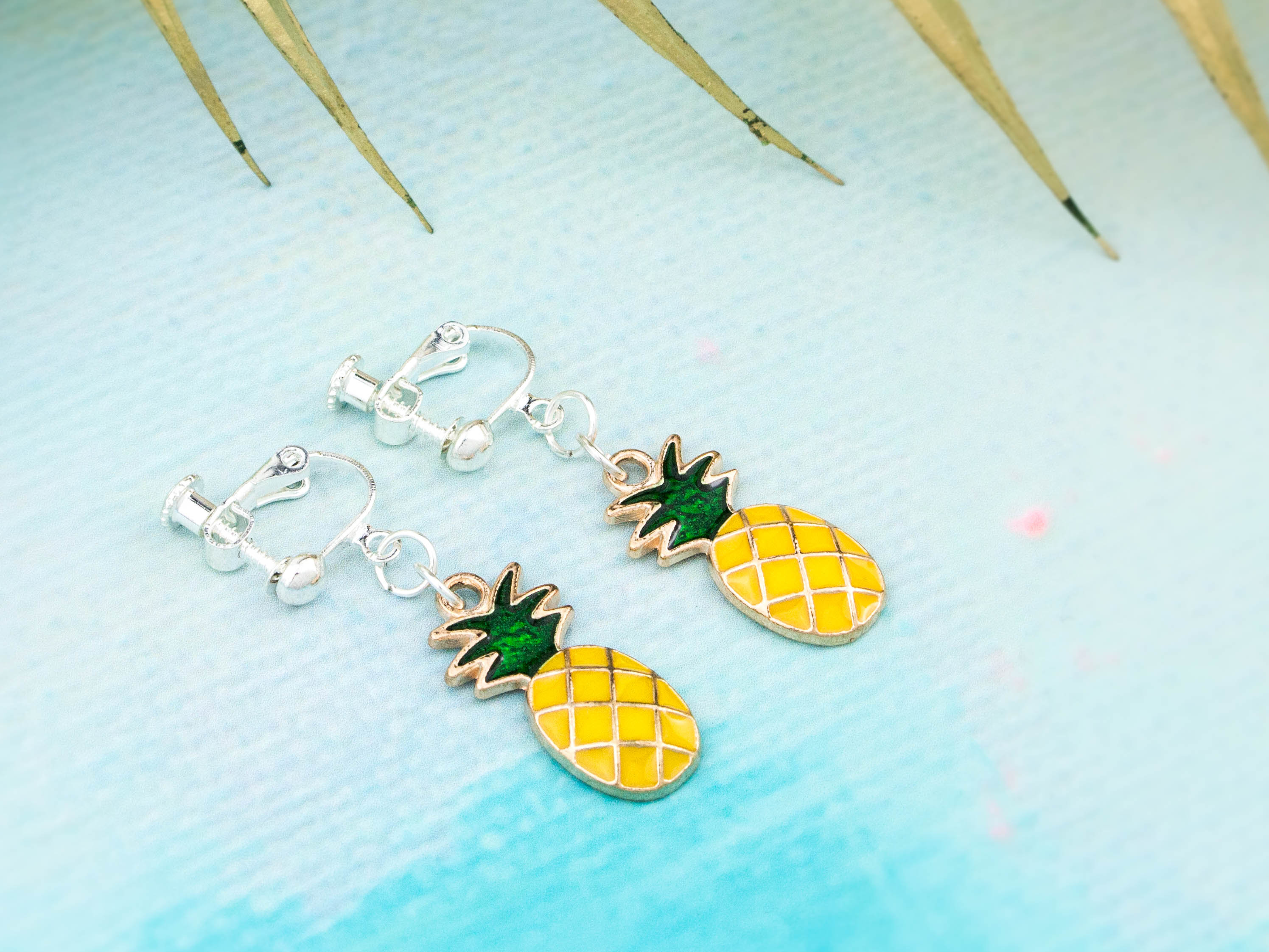 Pineapple clip on best sale earrings