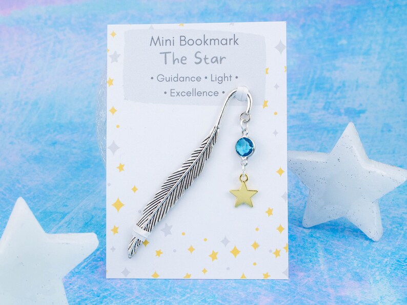 Gold Star Charm Bookmark, Science Fiction Book Lover, Celestial Gifts, Metal Bookmarks, Symbol Of Guidance, Light And Excellence, Reader image 1