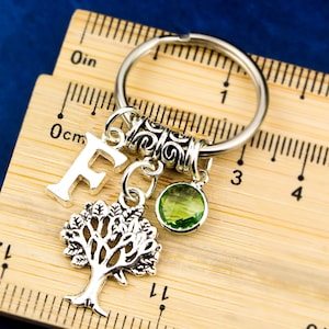 Tree Keyring, Personalised Gift, Nature Keychain, Silver Charm, Spiritual Gift, Woodland Accessory, Little Gift, Nature Lover image 3