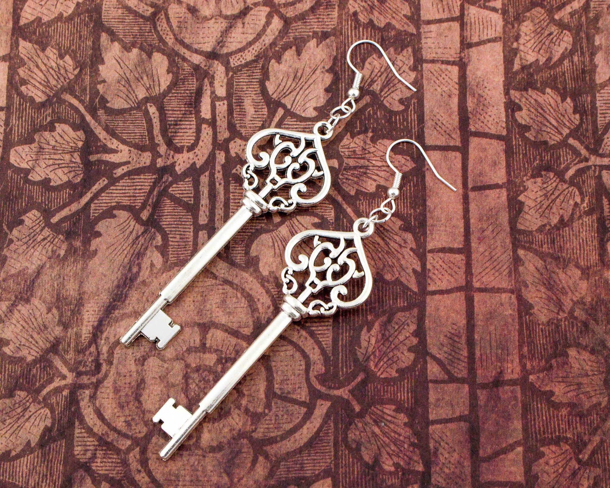 Skeleton clearance key earrings
