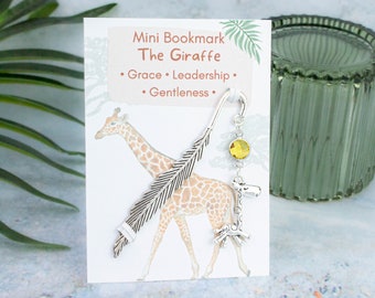 Giraffe Charm Bookmark, Silver 3D Charm, Book Lover Gifts, Zoologist Gifts, Metal Bookmarks, Symbol Of Grace, Leadership And Gentleness