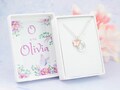 Butterfly Necklace, Personalised Gift, Little Girl's Necklace, Children's Jewellery, Initial Charm Necklace, Colourful Butterfly For Kids