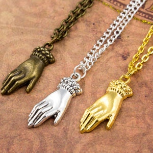 Victorian Hand Necklace, History Teacher Jewellery, Dark Academia Jewelry, Historical Necklace, Tarot Palmistry Pendant, Medieval Necklace,