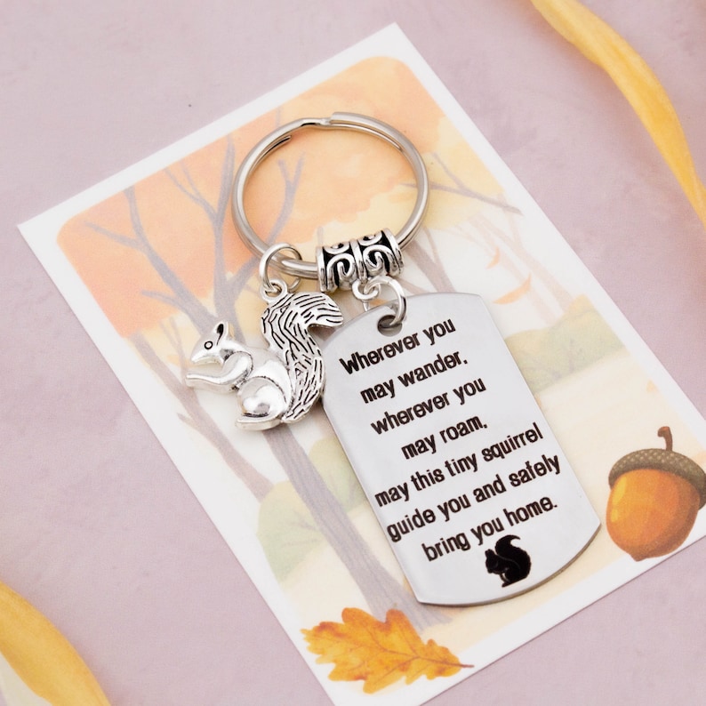 Squirrel Key Card Squirrel Keyring, Travel Keychain, Thank You Leader Gifts, Adventure ...